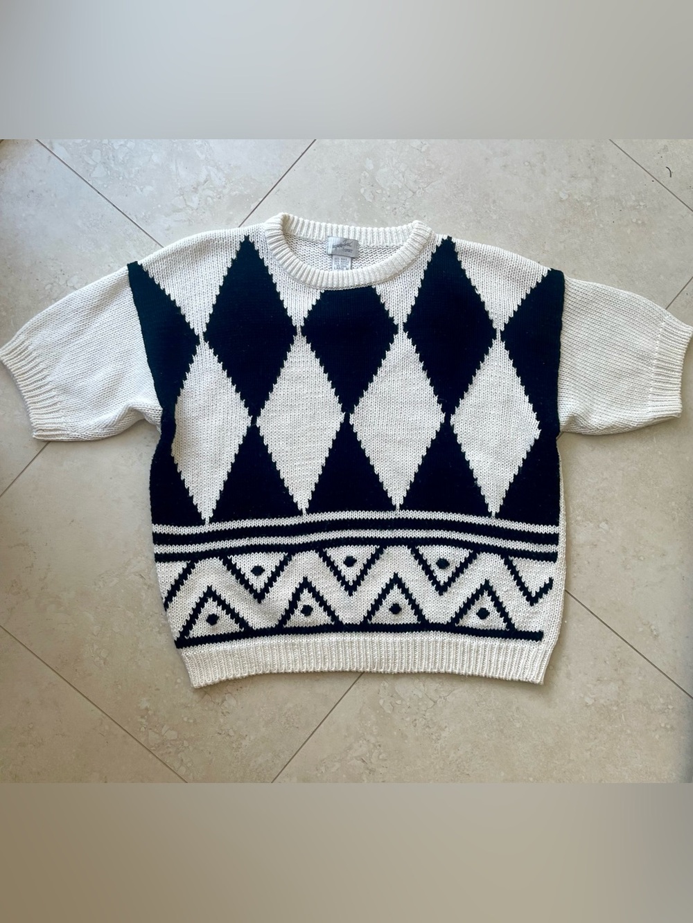 Vintage Jacqueline Ferrar Knit Sweater Short Sleeve Women’s Large